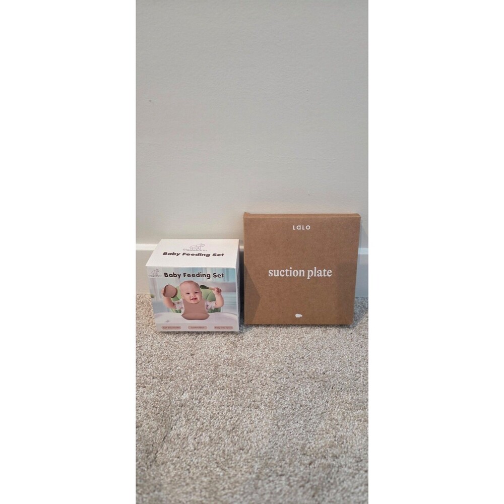 Silicone suction plate & feeding sit with bib, spoon and bowl